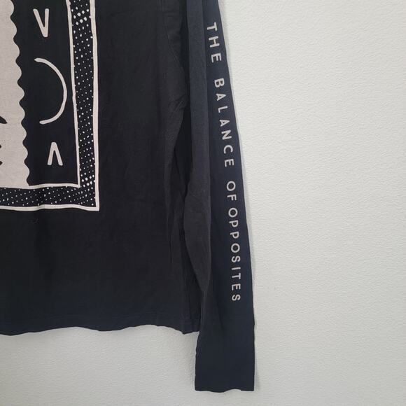 RVCA Longsleeve Sz Medium Black Graphic‎ Moon Shirt Casual Surfer Skater Beachy - Picture 3 of 8